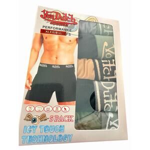 Von Dutch Man’s Boxer Briefs 5 Pack Size Large Ice Touch Technology Underwear